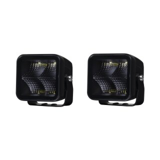 Arbeitsleuchte PURELUX Schwarz quadratisch 40 Flood – 8 cm / 40 W / Weitwinkel, 2 Stück