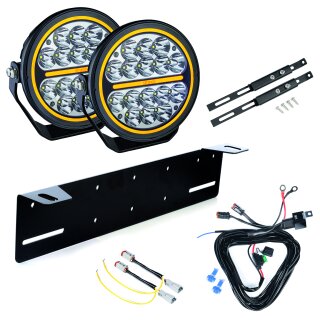 Zusatzleuchte Strands Siberia Night Ranger 7" SPOT – rund / 18 cm / 80 W, 2 Stück – Komplettpaket