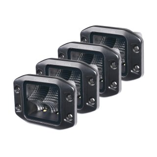 Arbeitsleuchte Purelux Black Flush-Mount Square – 12 cm / 40 W / Flutlicht, 4 Stück