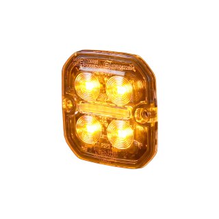 Warnleuchte / Positionsleuchte Purelux Strobe Ultra Slim Square – Weiß/Rot / 12/24 V / 8 W / 60 mm, 1 Stück