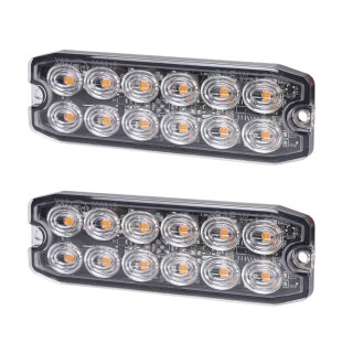 Warnleuchte Purelux Strobe Ultra Slim – 12/24 V / 15 W / 111 mm, 2 Stück