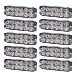 Warnleuchte Purelux Strobe Ultra Slim – 12/24 V / 15 W / 111 mm, 10 Stück