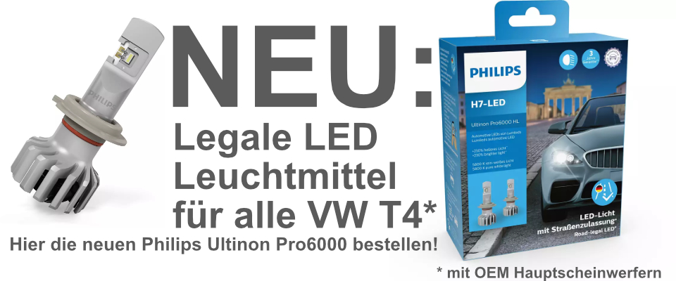 NEU: Philips Ultinon Pro6000 - legales LED-Licht für VW T4 & T5